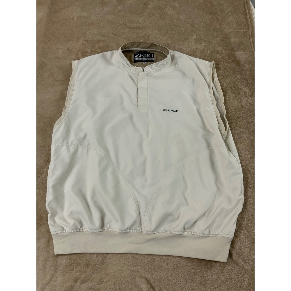 Zero Restriction Windbreaker Golf Outerwear Vest Mens XL Cream White EUC